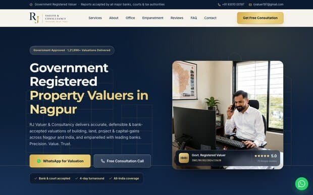 RJ Valuer & Consultancy website home page