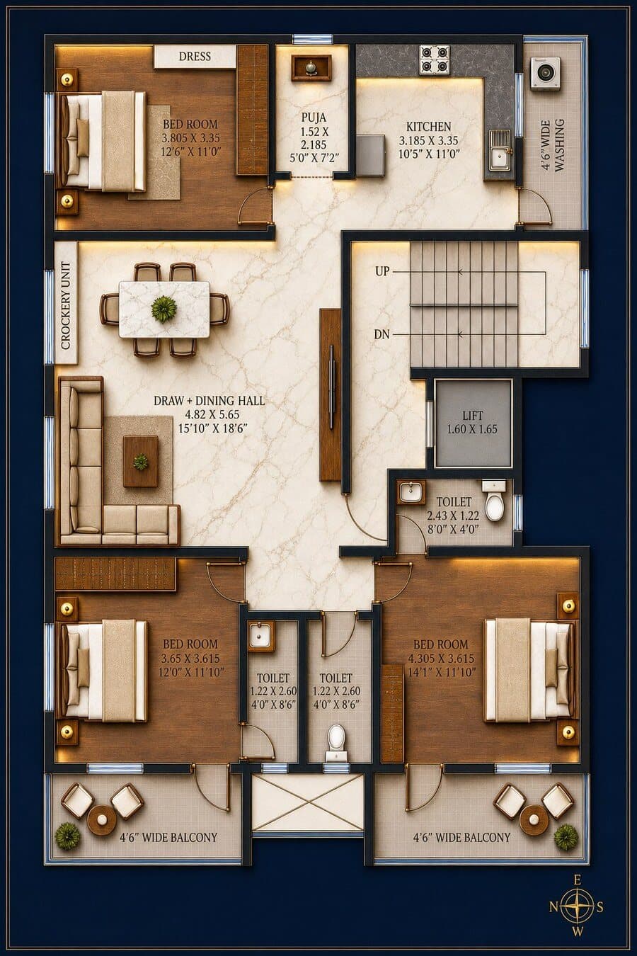 Branded typical floor plan