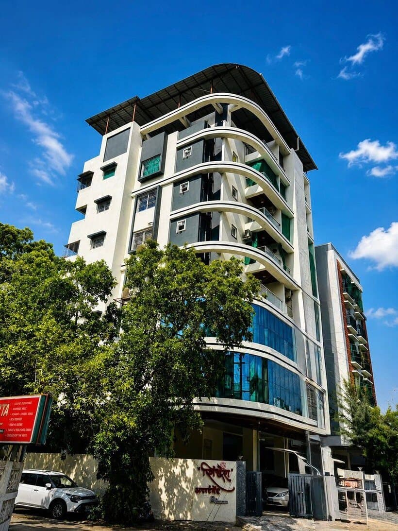 Retouched apartment elevation in daylight